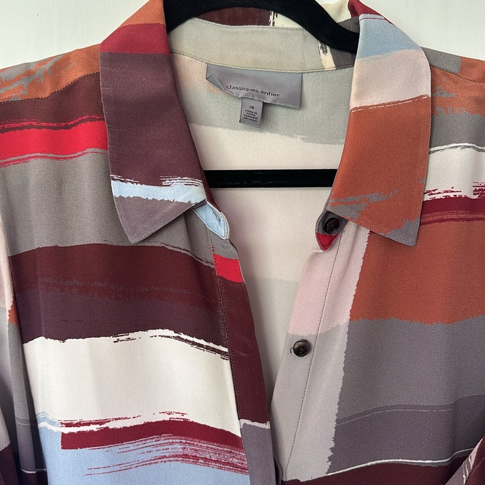 Classiques Entier Size 16 Button-Down Print Dress - image 2